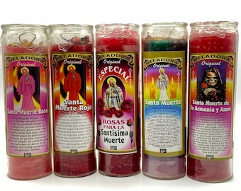 Velas de Santa Muerte preparadas