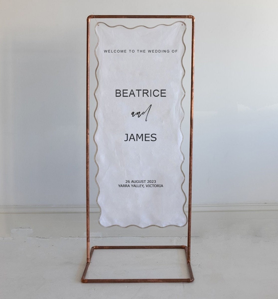 Wedding Welcome Sign Stand 5'x3' Wedding Sign Holder Large Metal Gold Easel  for Sign Best Alternative Copper Seating Chart Stand 