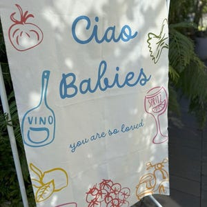 Personalisierte Babyparty-Willkommensbanner - Illustriertes Baumwollgewebe-Dekor