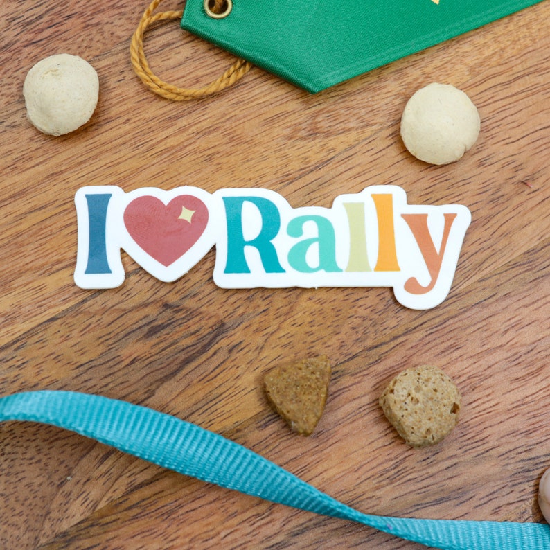 I Heart Rally - Glossy Vinyl Sticker - Dog Sports Sticker - 3.4