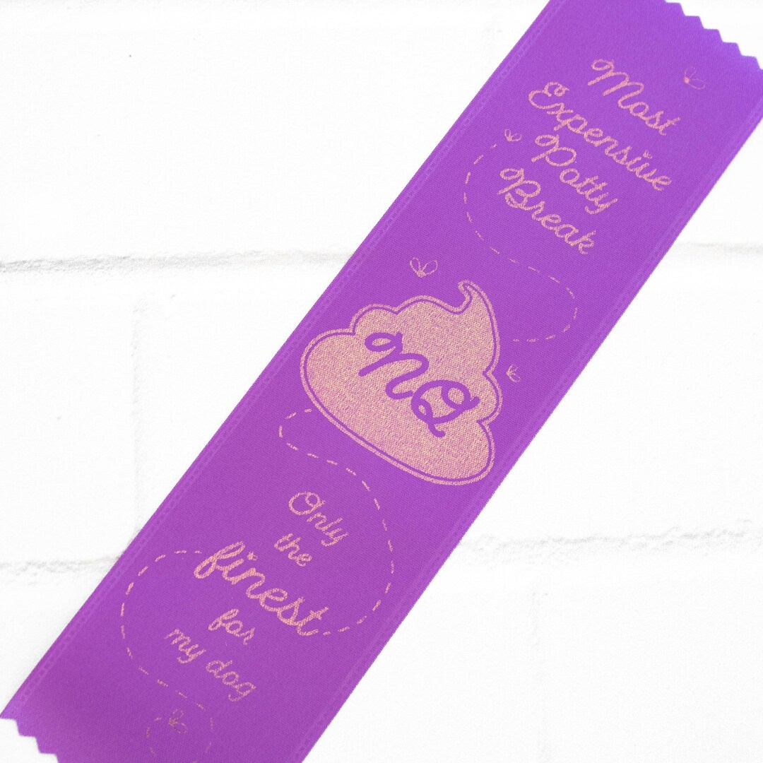 NQ Flat Ribbon - Royal Purple W/gold - Most Expensive Potty Break - 2 X ...