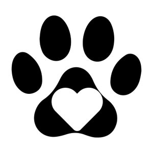 Pawprint With Heart Sticker - Etsy