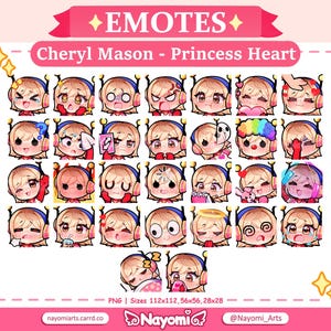 Dead by Daylight / Silent Hill / Cheryl Mason Princess Heart 30 Emotes / Full Pack / Dead by Daylight Emotes / Emotes For Twitch & Discord