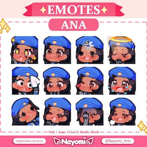 Overwatch 2 / Ana 12 Emotes / Pack 2 / Captain Amari Overwatch / Captain Amari Emotes / Overwatch Emotes / Emotes For Twitch & Discord