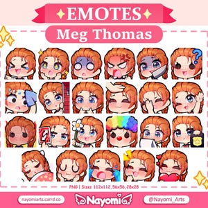 Dead by Daylight / Meg Thomas 23 Emotes / Full Pack / Dead by Daylight Emotes / Emotes For Twitch & Discord