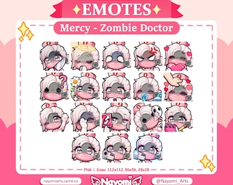 Overwatch 2 / Mercy Zombie Doctor Overwatch / Full Pack / Mercy Zombie Doctor Emotes / Overwatch Emotes / Emotes For Twitch & Discord