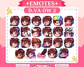 Overwatch 2 / D.VA 23 Emotes / Komplettpaket / D.VA Emotes / Overwatch 2 Emotes / Emotes für Twitch & Discord