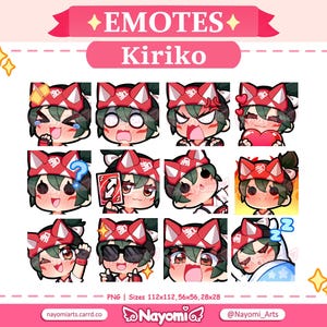 Peut inclure: Un ensemble de neuf émoticônes numériques représentant un personnage de dessin animé aux cheveux verts portant un chapeau rouge et blanc. Le personnage est représenté avec différentes expressions faciales, notamment heureux, surpris, en colère et endormi.