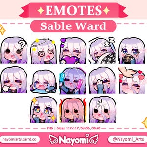 Dead by Daylight / Sable Ward 13 Emotes / Pack 2 / Sable Ward Emotes / Dead by Daylight Emotes / Emotes For Twitch & Discord