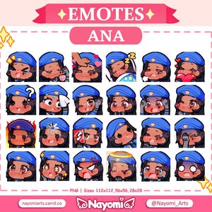 Overwatch 2 / Ana 24 Emotes / Full Pack / Captain Amari Overwatch / Captain Amari Emotes / Overwatch Emotes / Emotes For Twitch & Discord
