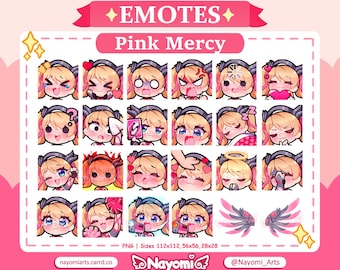 Overwatch 2 / Pink Mercy 23 Emotes / Full Pack / Mercy Overwatch / Pink Mercy Emotes / Overwatch Emotes / Emotes For Twitch & Discord