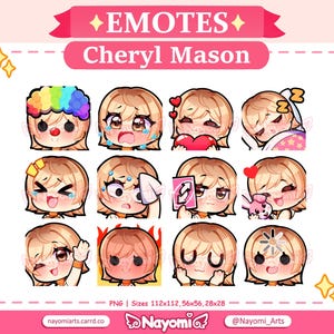 Dead by Daylight / Silent Hill / Cheryl Mason 12 Emotes / Pack 1 / Dead by Daylight Emotes / Emotes For Twitch & Discord