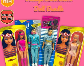 Vintage Farrah 12-tums fotomodelldocka. Barbie, Ken Dime Store-kloner.
