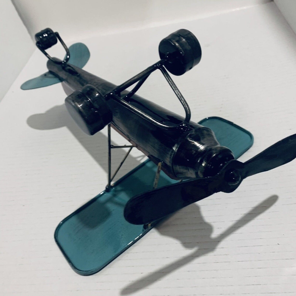 Modèle d'avion rétro Modèle en Métal Durable D'artisanat Biplan Rouge