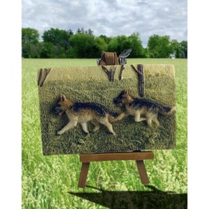 Vintage Kami Beautiful World of Dogs Mini Resin Portraits. Hand Painted & Sculpt!