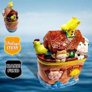 Vintage Express Productions Hand Painted SS &quot;ARK&quot; or Noah&#39;s Ark Cookie Treat Jar