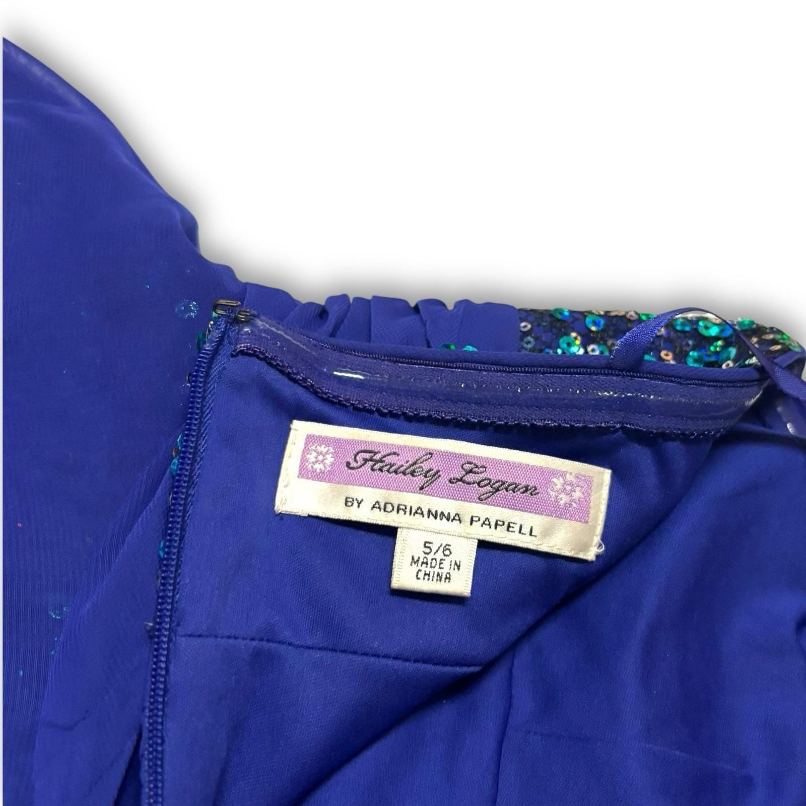 hailey logan by adrianna papell blue dress Hailey Logan Adrianna Papell Royal Blue Strapless Dress w/ Sparkles Size 5/6
