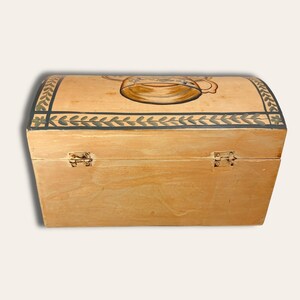 Decorative Vintage Coffee Lovers 9.5 Inch Wooden Trinket Box. RARE image 4