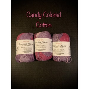 3 Skeins - Premier Candy Colored Cotton Yarn