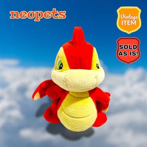 Vintage 2003 NEOPETS Red SCORCHIO Plush Dragon. Not Working.