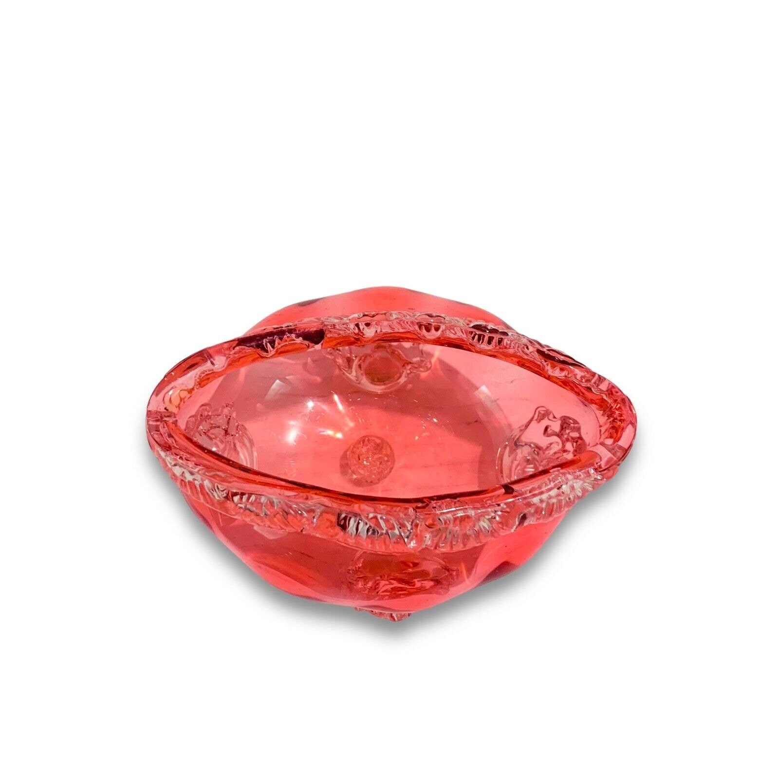 Vintage Pink Glass Fluted Footed Bowl Candy Dish. Super RARE Etsy