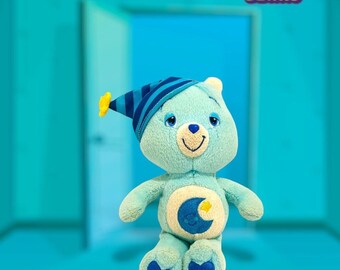 Care Bears 2007 Oso para dormir con gorro de noche ¡Oso de peluche de 9 pulgadas!