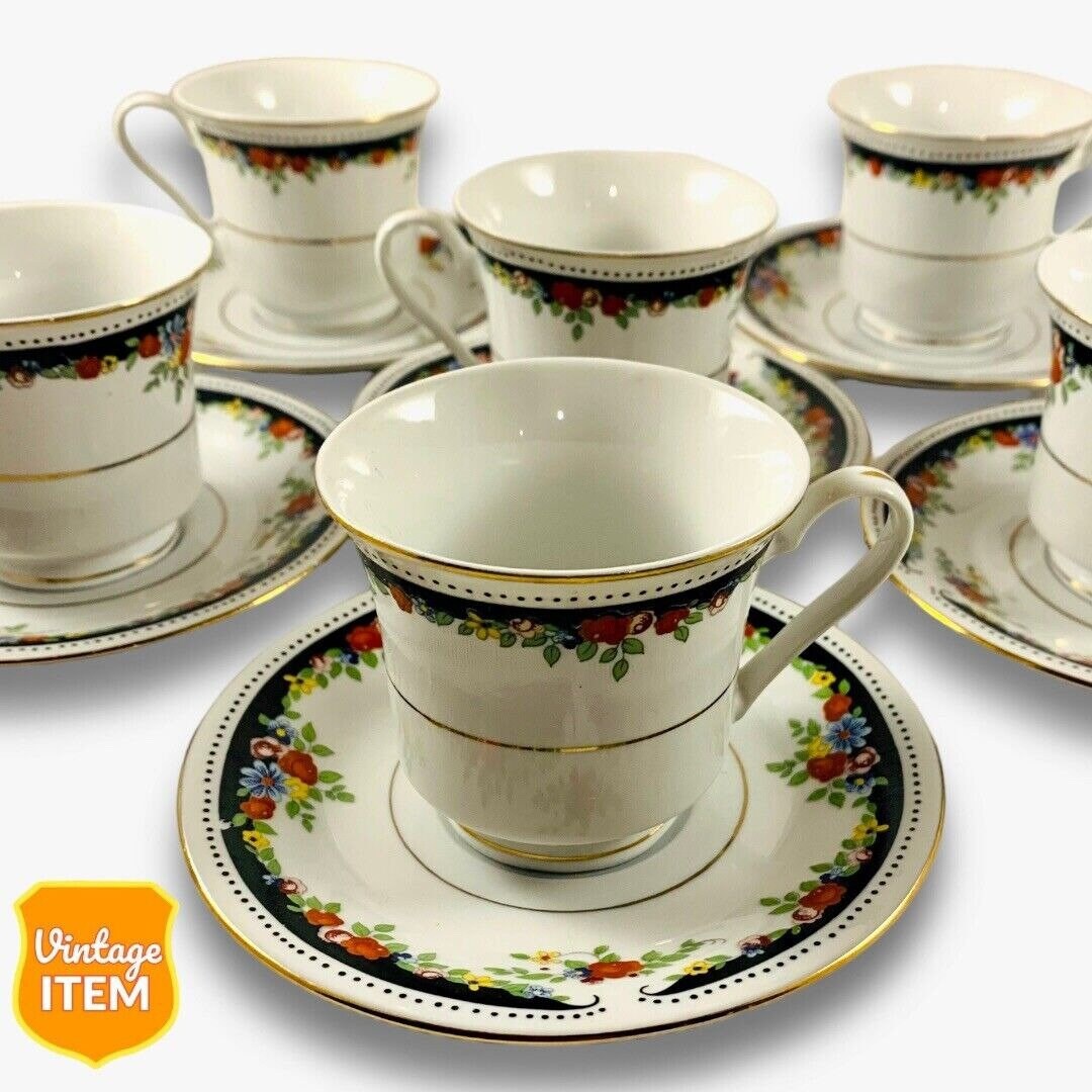 Vintage Lynns Bennington Fine China Tea Cup and Saucer Set 6 Etsy