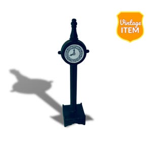 Department 56 Vintage 2-Sided Diecast Green Village Clock Miniature.