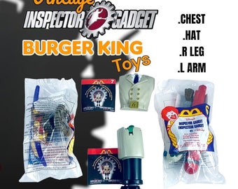 Vintage McDonalds Happy Meal toys Inspector Gadget! Hat, Chest, R Leg, L  Arm!