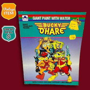 UNUSED Vintage NOS 1991 Bucky O&#39;Hare Giant Paint with Water by Golden Books