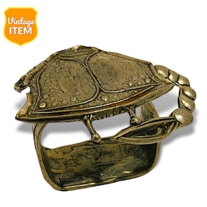 Vintage Metal Crab Napkin Ring Holder.