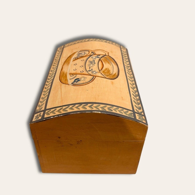Decorative Vintage Coffee Lovers 9.5 Inch Wooden Trinket Box. RARE image 7