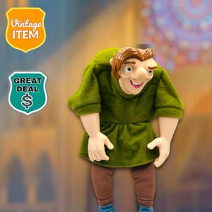 Vintage Disney Klokkenluider van de Notre Dame Quasimodo 9-inch gevulde handpop.