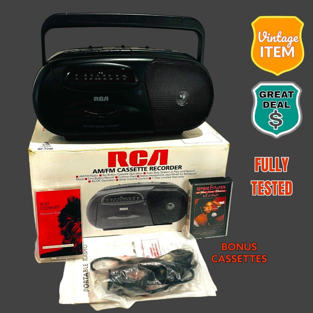 Vintage RCA Am/fm Stereo Cassette Player Recorder RP-7710B Boom Box ...