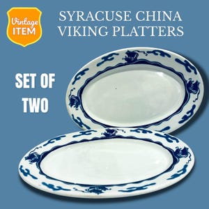 Vintage Syracuse China Viking Platters.  Set of 2. RARE!