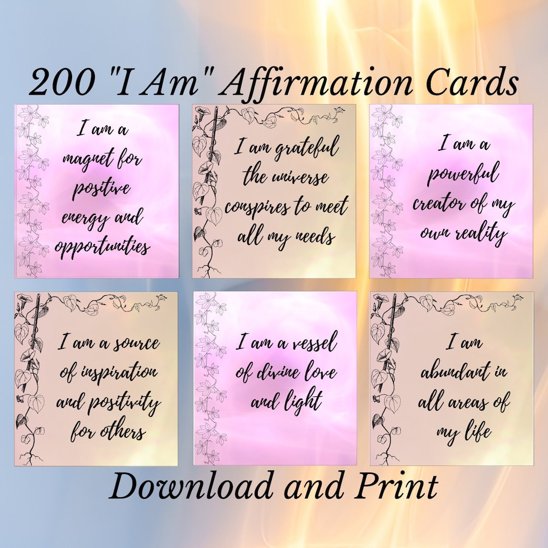 200 Printable Affirmation Cards Vision Board Printables Manifestation ...