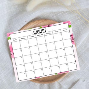 Monthly Printable Calendar 2025, 2025 Calendar, Monthly Planning Calendar, Editable Monthly Calendar Canva Template, Monthly School Calendar