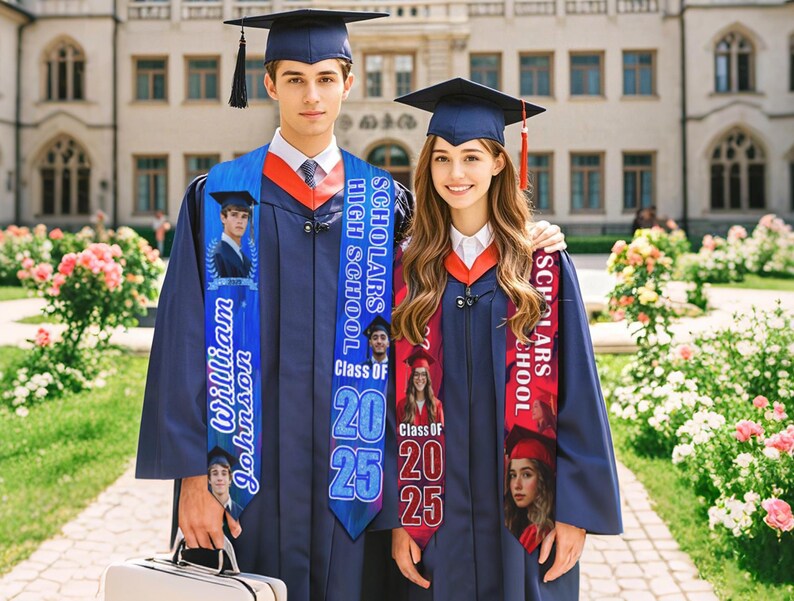 Graduation Robe Items Sashes Custom Name Stole With Photo, Graduation Sash, Graduation Gift Idea ...