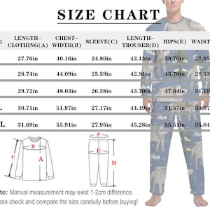 Puede incluir: Tabla de tallas para ropa con medidas en pulgadas para el pecho, la manga, la longitud, las caderas y la cintura. La tabla incluye las tallas S, M, L, XL y XXL.