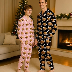 Benutzerdefinierte Kinder Foto-Pyjama-Set, Haustier-Gesicht-Pyjama, Weihnachtsfamilien-Pyjama mit Bild, Paar-Pyjama-Set, lustiges Hundegesicht-Pyjama-Kindergeschenk Bild 11