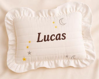 Personalized Baby Name Pillow, Custom Embroidered Newborn Gift, Baby Shower Keepsake, Nursery Decor, Pregnancy Reveal, New Mom & Toddler Set
