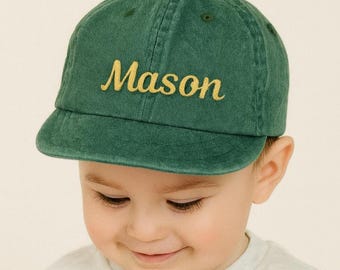 Personalizowana czapka baseballowa dla niemowląt, haftowana czapka dziecięca, letnia czapka z imieniem dla malucha, prezent na baby shower, czapka wakacyjna, prezent na pierwsze urodziny