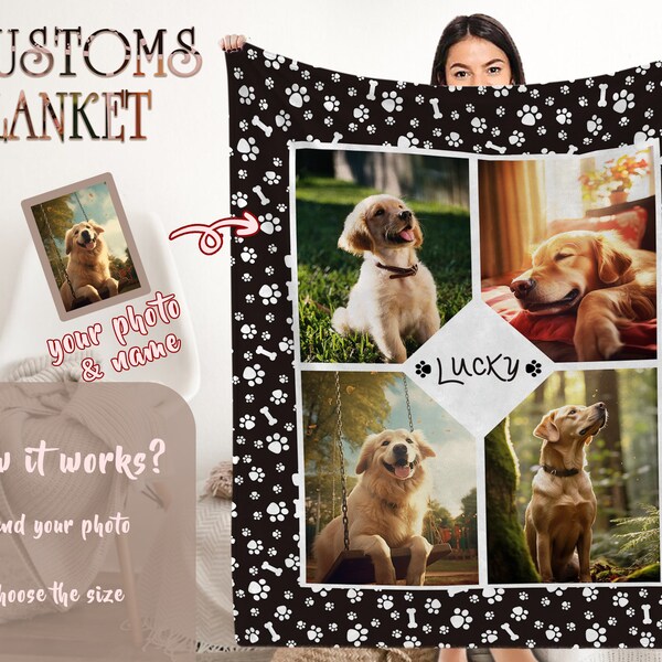 Personalized Pet Blanket,Funny Dog Face Blanket,Family Blanket,Blankets for Dog and Cats,Best Friend Gift,Pet lovers gift