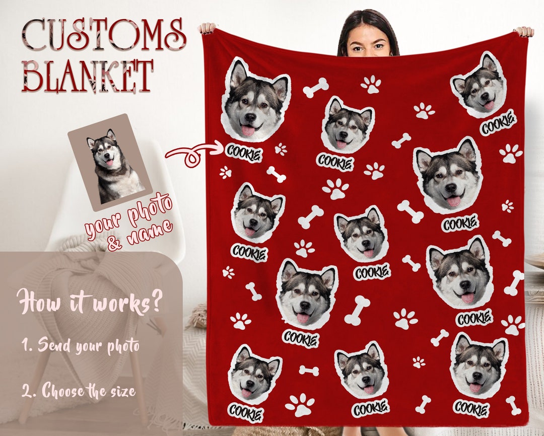Custom Photo Blanket,personalized Picture Blanket With Pet Photo,dog