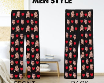 Custom Pajamas Pants with Face,Photo Pajama Pants,Print Pajama Bottoms,Anniversary Gifts,Birthday Gifts