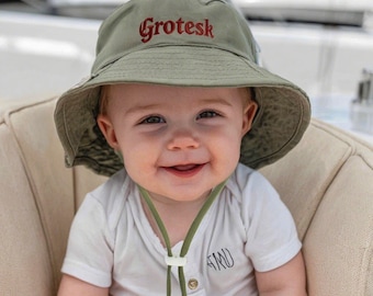 Personalized Baby Sun Hat with Name, Custom Toddler Summer Beach Hat,Embroidered Kids Hat, Monogram Baby Shower Gift, First Birthday Present
