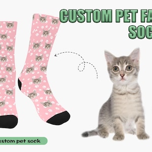 Calzini personalizzati con foto di animali domestici, calzini personalizzati per animali domestici, calzini personalizzati per cani, calzini personalizzati per gatti, regali di Natale, regali per papà di cani, calzini con faccia di cane