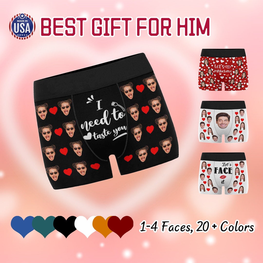 Custom Boxers With Face,funny Face Boxer Briefs,photo Boxer Briefs,valentine Gift for Boyfriend