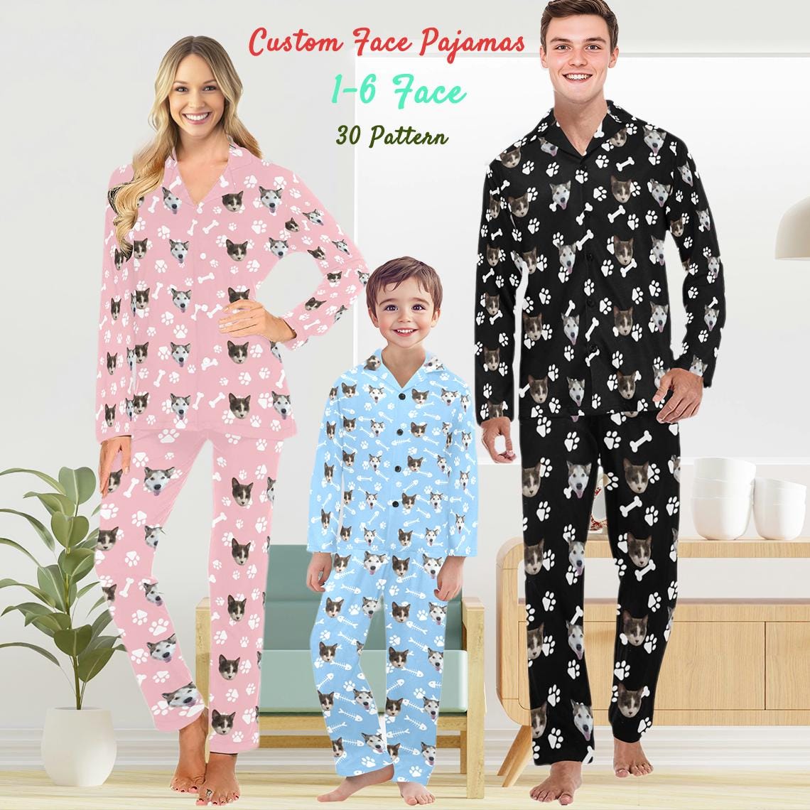 Cat pattern pajamas hotsell
