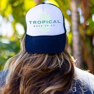 Trucker Hat Mockup Womens Cap Mockup Shop Tropical Mockups for Business Professional Photo Mock Up Hat Mockup for Men and Women